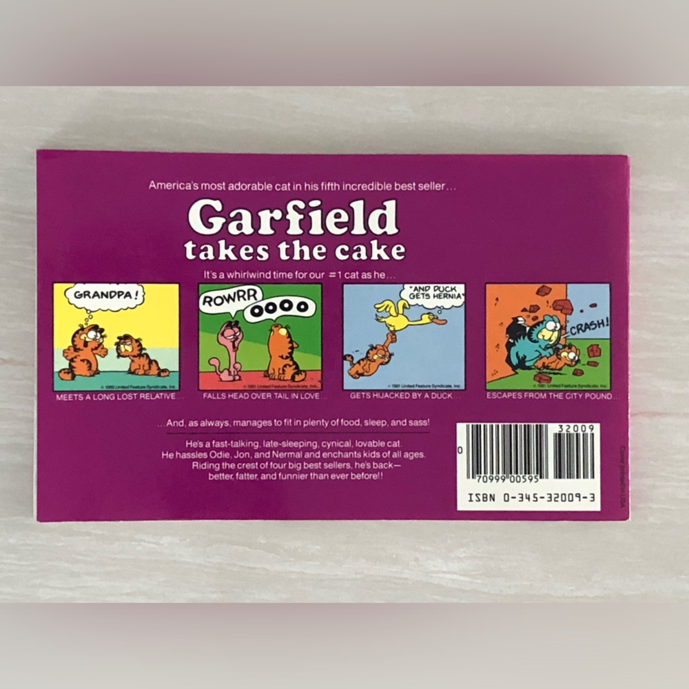 Garfield Takes the Cake by Jim Davis His 5th Book - Picture 2 of 2